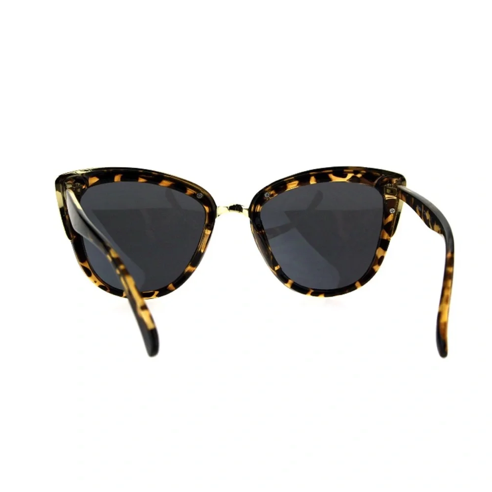 Tortoiseshell Oversized Cat Eye Sunglasses Black - Picture 6 of 6